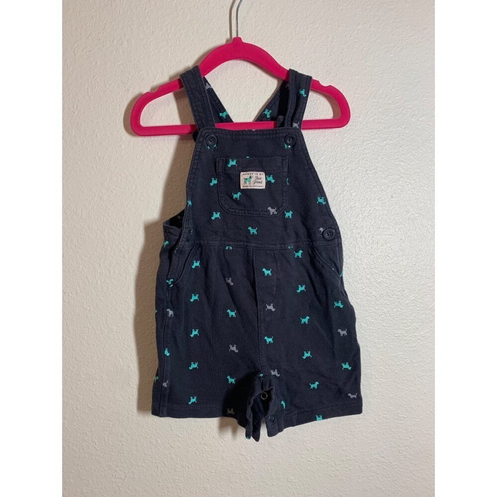 Carter's Puppy Dog Print Overalls Size 18 Months Black Casual Shorts